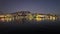 Sunset Panorama of costal street of city of Kavala, Greece