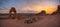 Sunset panorama from Delicate Arch in Utah