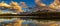 Sunset panorama of Herbert Lake in Banff National Park, Canada