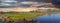 Sunset panorama landscape of the catchment area of the Gastersche Diep,