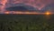 Sunset panorama after the passing of a storm in the rainforests of Borneo.