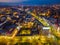 Sunset panorama view of Bucharest, Romania