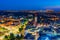 Sunset panorama view of Dresden with Marktplatz square, Germany