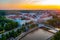 Sunset panorama view of Estoniam town Tartu