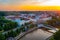 Sunset panorama view of Estoniam town Tartu