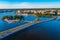 Sunset panorama view of Finnish town Vaasa