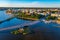 Sunset panorama view of Finnish town Vaasa