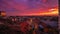Sunset panorama of Zagreb city from The Strossmayer promenade, Z