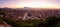 Sunset panoramatic aerial view of Prizren town, Koso