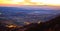Sunset panoramic view from Kalnik mountain to Medvednica