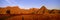 Sunset panoramic view of mountains in Badlands National Park in South Dakota