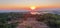 Sunset panoramic view from rooftop on carmel mountain, Israel