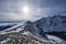 Sunset with parhelium effect from Tupa peak in High Tatras during winter