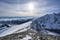 Sunset with parhelium effect from Tupa peak in High Tatras during winter