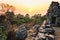 Sunset of Phnom Bakheng, one of the ruined temples of ancient Cambodia.