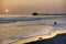 Sunset at the Pier in Oceanside beach, California.