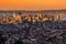 Sunset pnoramic view of San Francisco city