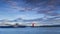 Sunset Poolbeg lighthouse in Ireland