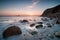 Sunset at Porth Nanven Beach