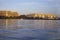 Sunset on the Potomac River, Watergate Building and Kennedy Center, Washington, DC