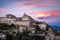 Sunset in provence - France. Small town called Gordes during a sunset. Natural background. landscape