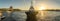 Sunset at Punda with boats in the sun -