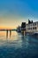 Sunset Punta San Vigilio harbour at Garda Lake, Italy