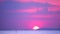 Sunset and purple cloud on sky over sea and surface little wave moving