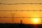 Sunset pylon - Stock image