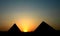 Sunset at pyramids