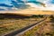 Sunset railway landscape background cloudscape