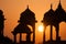 Sunset on rajasthan temple