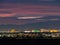 Sunset red afterglow over the famous strip of Vegas