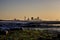 Sunset at Redcar with Industrial background.