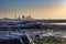 Sunset at Redcar with Industrial background.