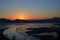 Sunset of Reeds field in Suncheon Bay