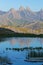 Sunset and reflections on the Aiguilles d`Arves peaks