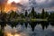 Sunset Reflections on the Grand Teton Range from Schwabacher Landing