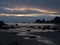 Sunset reflections on Harris Beach