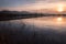 Sunset reflections on lake
