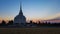 Sunset of Rexburg LDS temple in Idaho