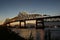 Sunset from the river bank at Interstate 10 crossing the Mississippi River in Baton Rouge