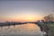 Sunset of river sava