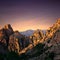 Sunset at the road along the Calanques de Piana in Corsica, France