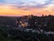 Sunset in Rocamadour - medieval french village in the rock