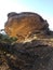 Sunset rock hanging by a thread dwelling