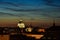 Sunset in Rome. Dome of St. Peter`s Basilica