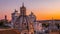 Sunset in Rome on the roof â€“ historical sights and architecture of the city center in beautiful colors