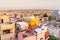 Sunset rooftop view of the center of Tayibe