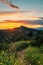 Sunset at Runyon Canyon Park, in Los Angeles, California